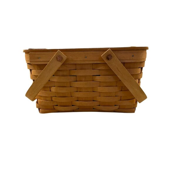 Vintage 2000 Longaberger Picnic Basket Used with Riser - Picture 6 of 16